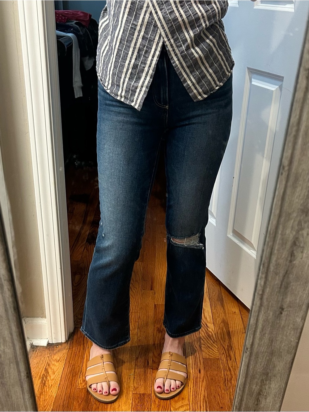 Like New PAIGE Atley Ankle Flare Cropped High Rise Stretch Jeans - Picture 9 of 16